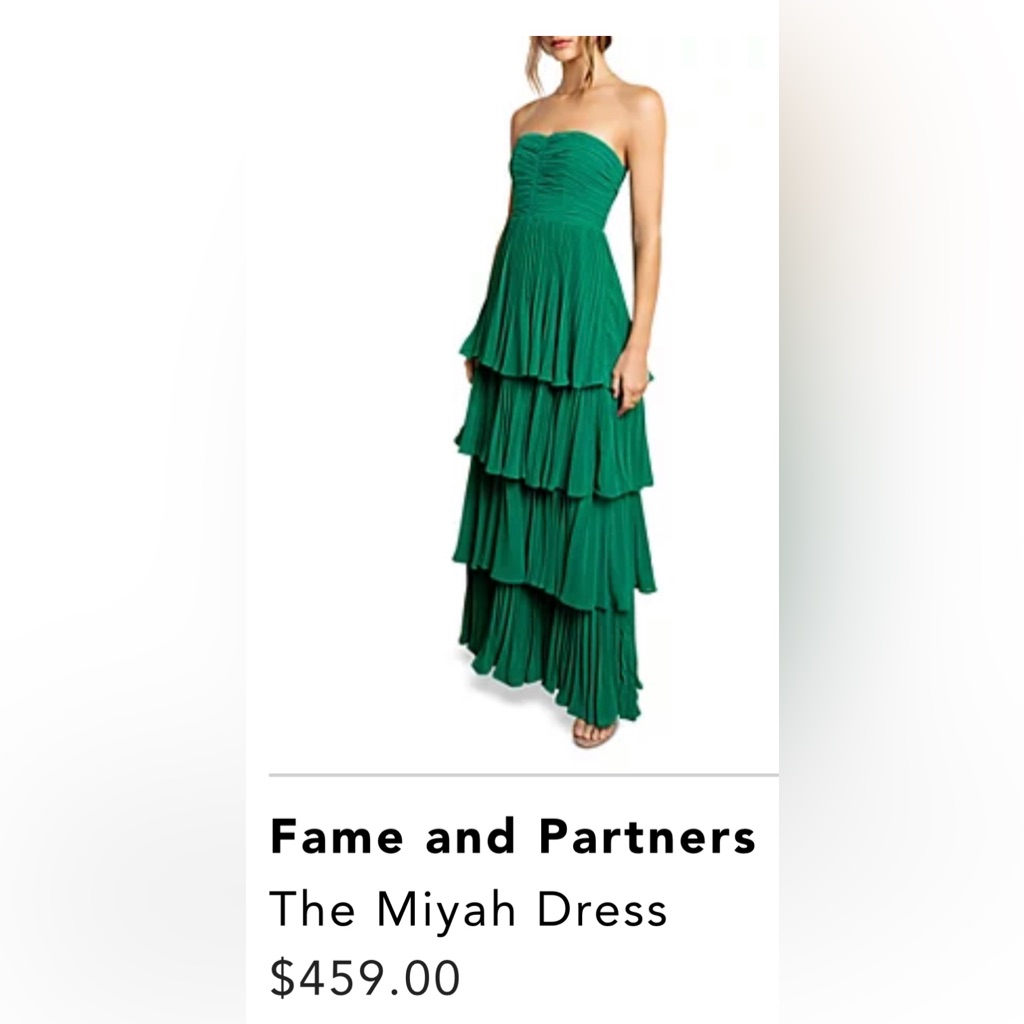 Fame And Partners Dress Strapless Dress In Green. Used Only Once.